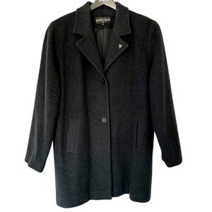 VTG Kristen Blake Black Coat Wool Cashmere Made In USA Sz XL Excellent Condition